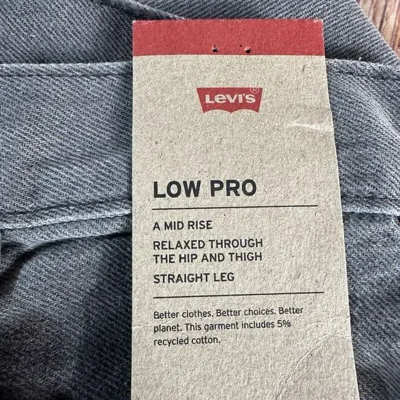 NEW Levi's LOW PRO STRAIGHT Leg Size 26 Gray Mid Rise Jeans Denim Pants 28x30 - Picture 10 of 15